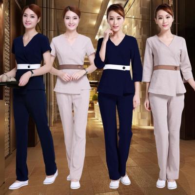 China Fashion Reusable Women Beauty Spa Thai Hair Nail Salon Uniform For Men for sale