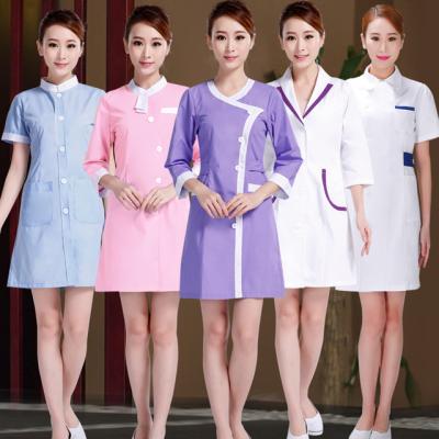 China Reusable Beauty Hairdressing SPA Nail Salon Therapist Massage Tunic Uniform for sale