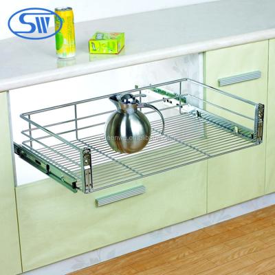 China Wholesale New Viable Pull Out Basket Wire Drawer Four Side Basket for sale