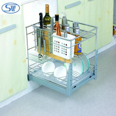 China WDJ729 Good Quality Sustainable Dish Drying Multifunctional Rack Basket / Kitchen Rack for sale