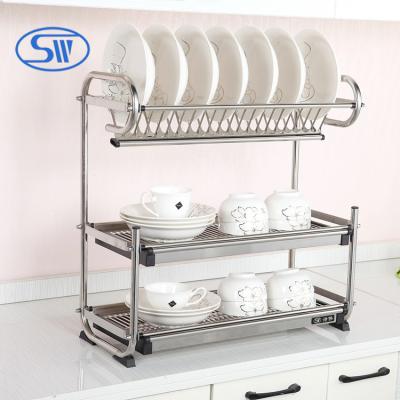 China Guangzhou Excellent Quality Sustainable 3 Tier Kitchen Hanging Stainless Steel Dish Drainer for sale