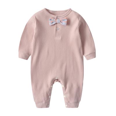 China Custom New Product Cotton Newborn Baby Clothes Solid Color Baby Long Sleeve Jumper Baby Romper for sale