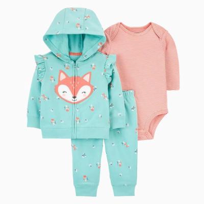 China Breathble Cozy Infant Kids Cotton Sleeving Long Hooded Jumpsuit Baby Boy Girls Rompers Fit Toddler Pajamas Fall for sale