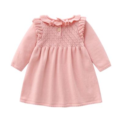 China New Design Anti-wrinkle Girls Autumn Winter Smart Skirts Toddler Solid Long Sleeve Babies Dress for sale