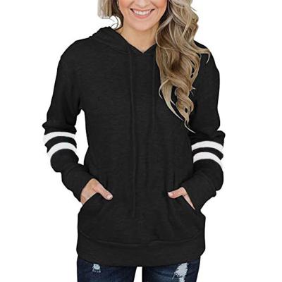 China Anti-Wrinkle Women's O Neck Long Sleeve Henley Shirts Button Down Hoodies Tunic Tops With Drawstring for sale