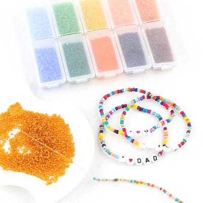 China Jewelry Making Good Quality 2mm 10 Grid Colored Glass Seed Beads Set Boxes DIY Accessories for sale