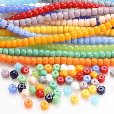 China Rondelle Glass Beads Flat Cylindrical Handmade Earrings 8*10mm Frosted Barrel Beads DIY Beads Accessories Loose Beads For Jewelry Making for sale