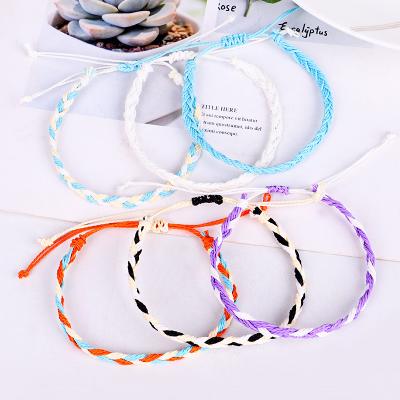 China Summer Cute New Products Woven Braided Bracelet Waterproof Wax Yarn Twist for sale