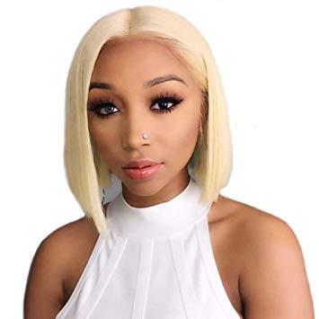 China iFiner RTS Bob Wig Cheap Bob Wig 10 Bang Blonde Bob Lace Frontal Wig With 613# Hair, Bob Wigs Human Hair for sale