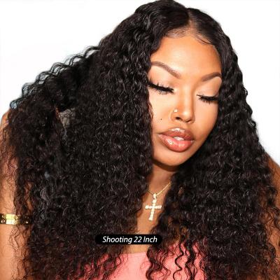 China iFINER Meche China Grade 7a Virgin Hair Weave Natural Color Deep Wave Curly Hair Lace Front Wigs for sale