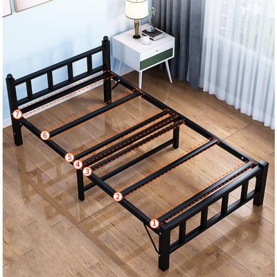 China Folding Collapsible Bed Quality Metal Single Beds With Mattress for sale