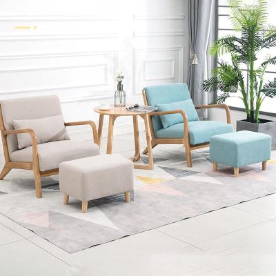 China Single sofas furniture modular chair european living room solid wood contracted small sofa bedroom balcony leisure chair for sale