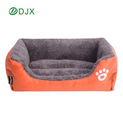 China Viable Durable Washable Dog Bed For Small/Medium/Large Dog Rectangle Thickened Coral Fleece Pet Sofa Couch for sale