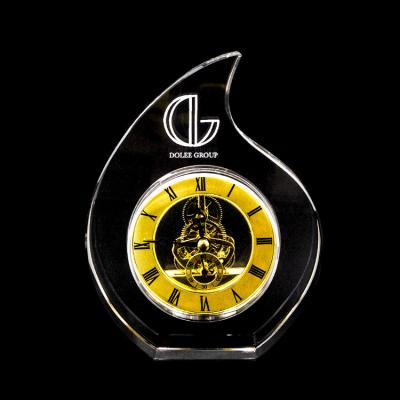 China Wholesale high quality Europe crystal k9 desk clock gift personalized custom 3d laser crystal table clock for souvenirs gift for sale