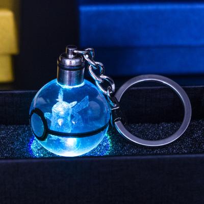 China 2021 China wholesale pokemon head crystal ball 3d chain laserd for new year gifts for sale