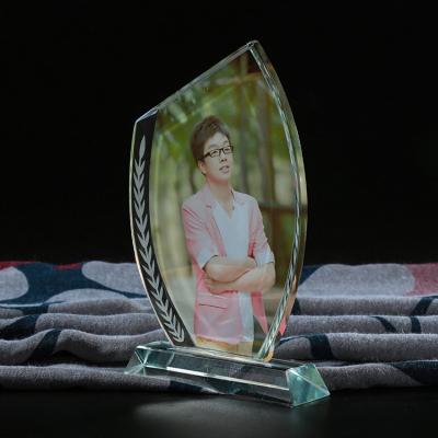 China 2020 Europe Factory Wholesale Glass Photo Frame Decor Personalized Custom UV Printing Picture 3d Crystal Photo Frame For Wedding Gifts for sale