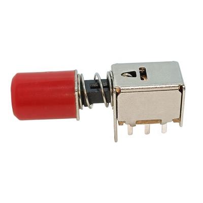 China Digital Products PS22F03 Straight Key Red Button 6 Pin Spring PCB Push Button Switches for sale