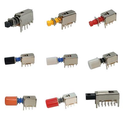 China Precision in Variety DPDT Horizontal PCB 0.5A 50V DC 3pins 4 4 DC 8 8 12 Pin Button Push Straight Key Switch for sale