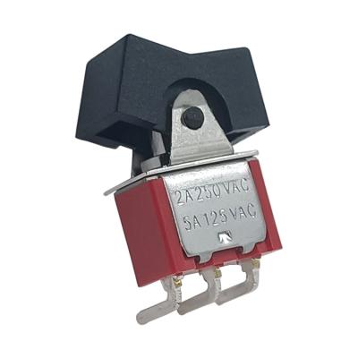 China AC 250V 2A 125V 5A Nylon Vertical Mini Push ON-OFF 3 Position 3pin Small Mini Toggle On Rocker Switch for sale