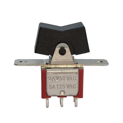 China Nylon Miniature ON/OFF/ON 3 Position Reset Small Mini 6pin AC250V 2A 125V 5A Lever Handle Toggle On Rocker Switch for sale