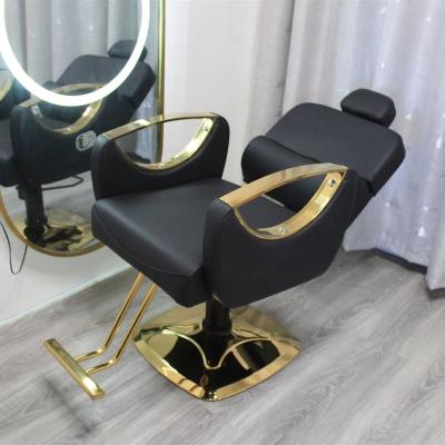 China Modern High Quality European Style Hairdressing Chair Salon Chairs For Sale Styling Chairs For Salon With Gold Base for sale