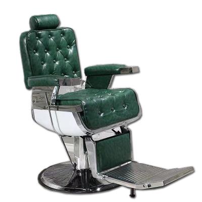 China Wholesale Modern Classic Heavy Duty Barber Chair Green Porcelain Trade Cheap Antique Barber Chairs For Sale for sale