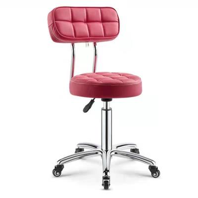 China Contemporary buy red chrome and leather umpire chair bar stool with back on sale for sale