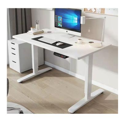 China Modern Electric White Small Desk Table Adjustable Metal Lift (Height) Desk With Steel Legs for sale