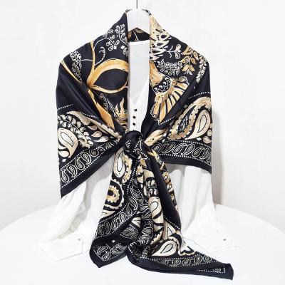 China Printing excellent silk fashion large Bohemia beach style summer scarf 135*135cm ladies fit silk scarves for sale