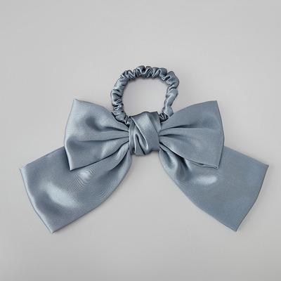 China 2022 European and American Style Ribbon Bowknot Silk Hair Ties High Quality Hair Scrunchies for Girl for sale