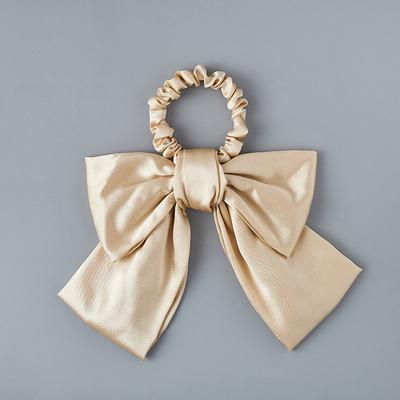 China Girl Sweet Fashion Scrunchies 8*29cm Pure Silk Oversized Scrunchies With Big Bow Tie Customized for sale