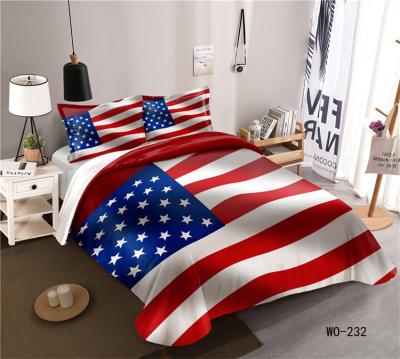 China Factory Supply American USA Flag Satin Stripe Bedding Set BRITISH Folded Flag Bedding Set for sale