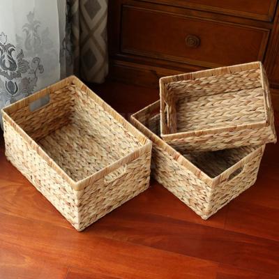 China Sustainable Natural Hyacinth Garden Tool Storage Box Organize Water for Kitchen Bathroom Bedroom Home for sale