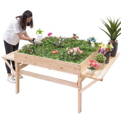 China Aldi CLASSIC Classic Raised Garden Bed Kit Wooden Raised Garden Bed For Vegetables Indoor Outdoor Solid Wood for sale