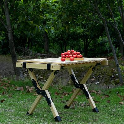 China Modern Portable Outdoor Picnic BBQ Table Car Camping Table Folding Solid Pine Wood Outdoor Dining Table Set for sale