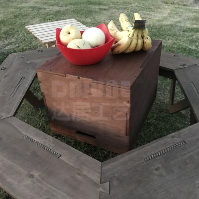 China Design DBJUNE BBQ Picnic Storage Crate BBQ Multifunctional Multi-Function Wooden Foldable Event Tables Wooden Storage Crate for sale