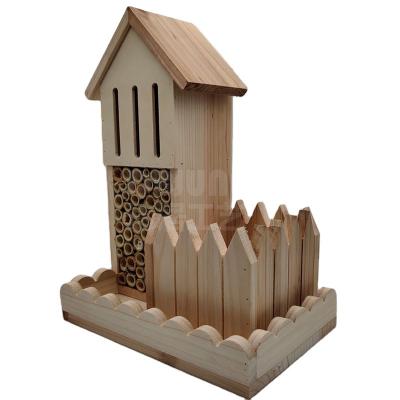 China DBjune Bee House Silhouette Honey Bee House Wooden Beehive House Viable Insect Comb and Planter Kit for sale