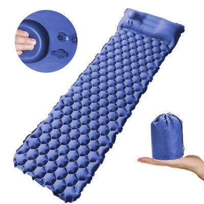 China Hand Pump with Pilliow Camping Mat Air Mattress Inflatable Lightweight Sleep Pad for Sleeping for sale