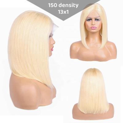 China Wholesale Peruvian Straight 13*4*1 150% Density Bob Wigs Bob Free Part Straight Frontal 6 Inch 613 HD Lace Blonde Hair Shorts for sale