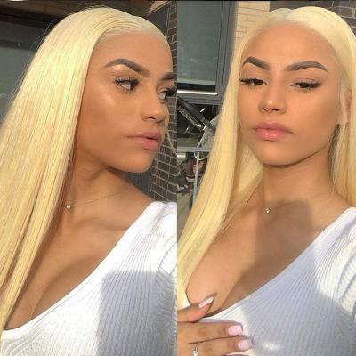 China 613 Long Straight Human Hair Brazilian Straight Blonde Wigs Frontal Blonde Wigs For Women Lace Front Wig 24