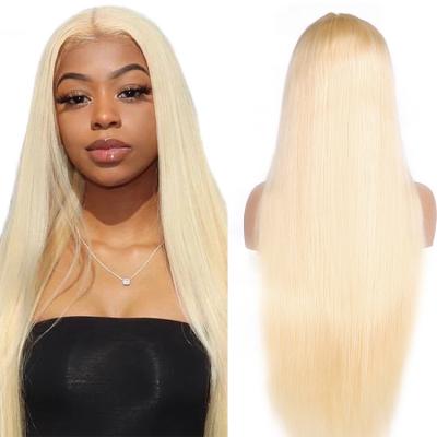 China Straight Brazilian Virgin Hair Wig 613 Lace Frontal Women Straight Hair Pre Plucked 13X4 613 Wigs For Black Women GS for sale