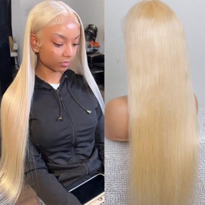 China Blonde 30 Inch Long Straight Hd Lace Front Virgin Human Hair Wig Brazilian Hair Wigs Wholesale 613 Hair Full Lace Wig for sale