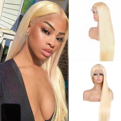 China 613 Russian Virgin Blonde Brazilian Straight Human Hair Lace Frontal Wigs With Baby Hair Hd Lace Front Wigs 150 Density 13x4 for sale