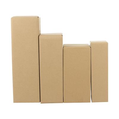 China Eco Brown Disposable Rectangular Folding Cardboard Die Cut Kraft Cardboard Box Packaging for sale