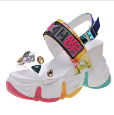 China 2021 Fashion Trend Platform Sandals Women Shoes Summer High Heels Ladies Where Casual Shoes Wedge Sandals for sale