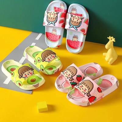 China Other Hot Sale PVC Kids Slippers Summer Wholesale Girls Slides Cute Cartoon Fruit Sandals Bedroom Beach Kids Shoes for sale