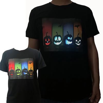 China Newest hot pressing LED flashing soft t-shirt, edm apparel for party, christmas, festival, election for sale