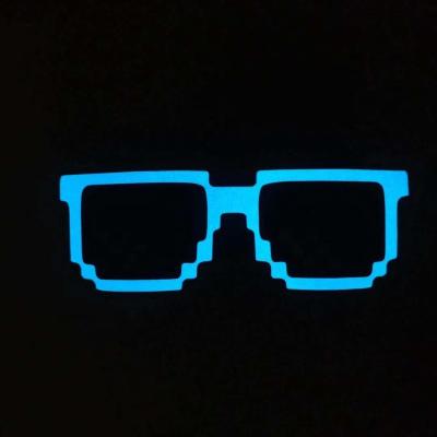 China 2020 Newest LED Radio PVC Frame Lit Flashing Lights Dark Luminous Glasses Rearing Led Mosaic Party Sunglasses for sale