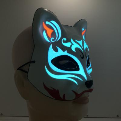 China Newest LED Luminous Mask Anime Glowing Fox Led Mask Purge Scary Cosplay Mask For Halloween,Party,Club,Festival,Cosplay for sale