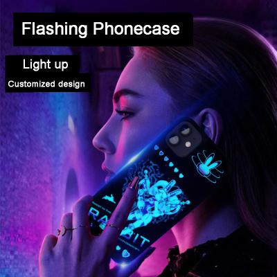 China DIAL Phonecase LED Mobile Phone Case Sound Voice Control LED Flashing Active Flashing phonecase for sale